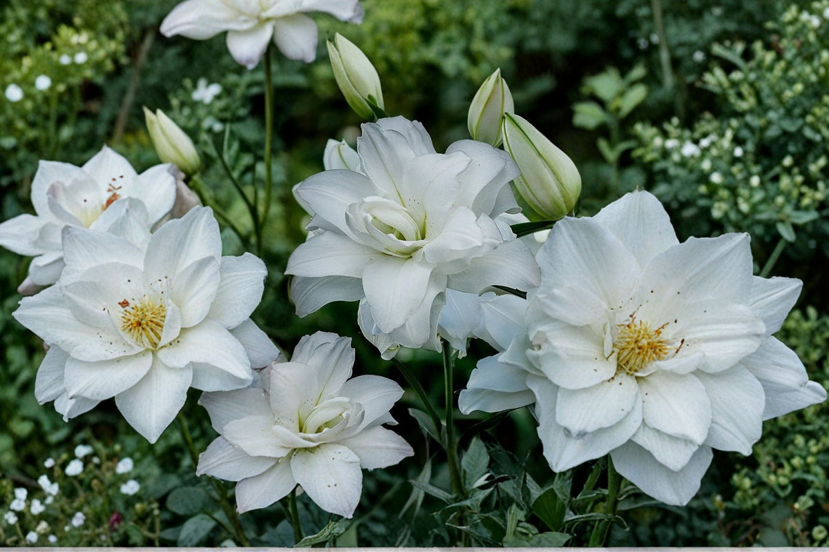 Lilium O 'Lotus Pure' | White Double Oriental Lily Bulb | Pollen Free Lily | Perennial Flower | Bareroot Lily | Cut Flower Garden