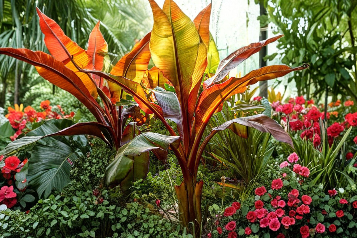 FREE SHIPPING Red Banana Tree Starter Plant | Live Ensete ventricosum 'Maurelii' | Red Abyssinian Banana | Tropical Plant