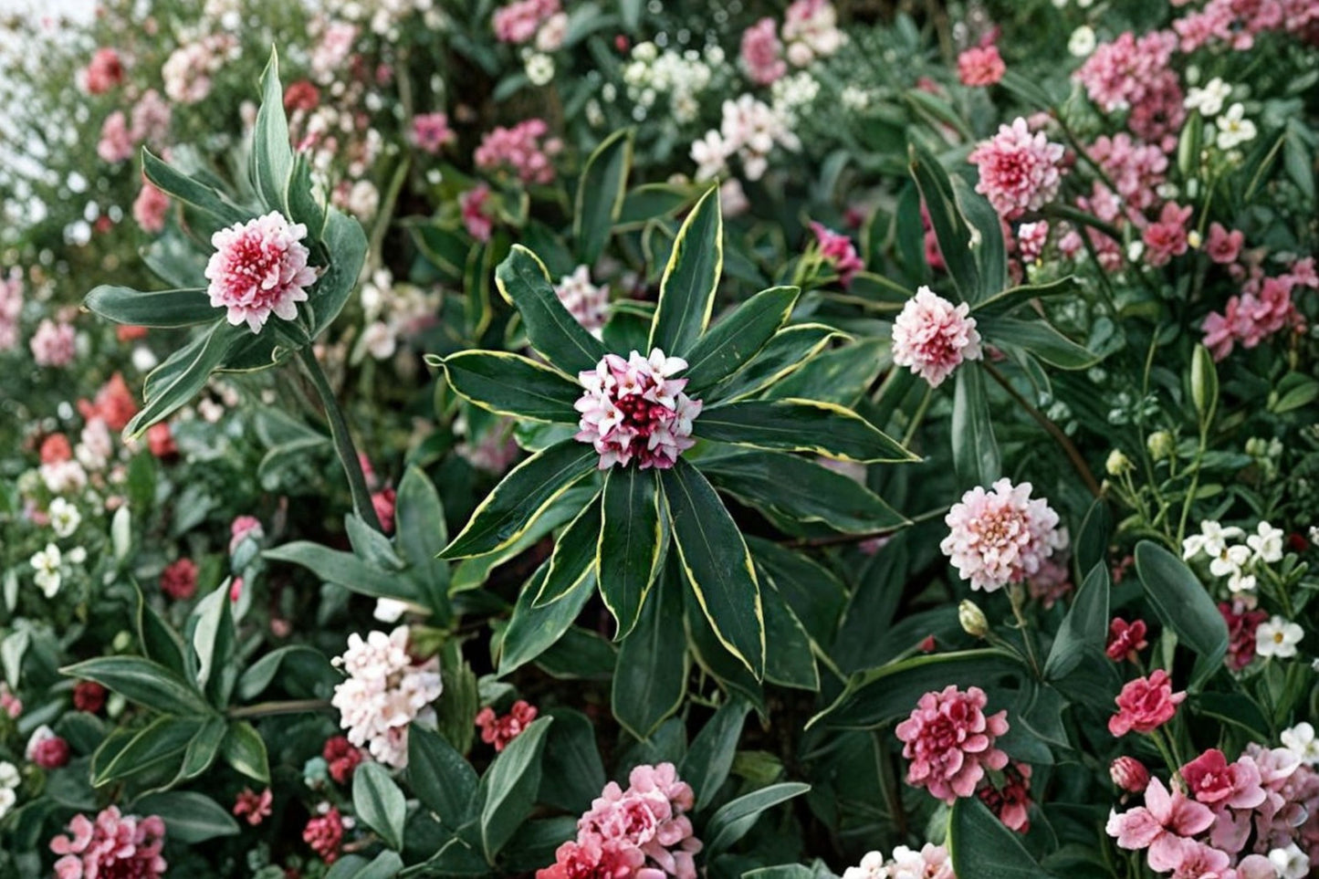 Variegated Daphne Odora Cutting | 1 Unrooted 6-Inch Daphne odora 'Aureomarginata' | Fragrant Pink Flower Plant