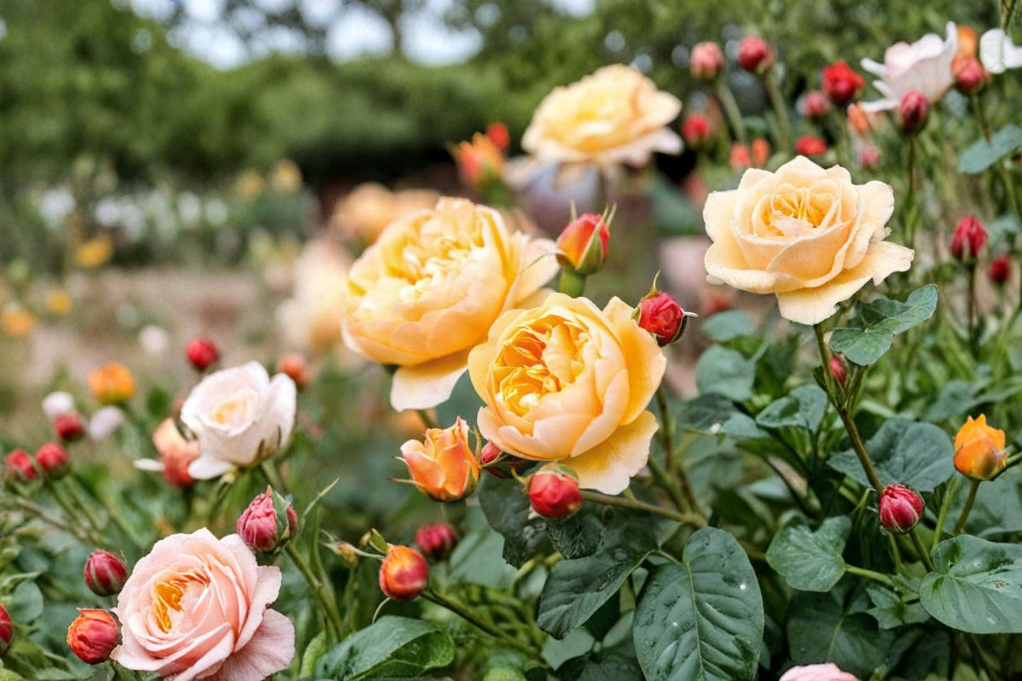 Roald Dahl English Shrub Rose Live Own-Root Plant – 5" Tall – Rosa 'Ausowlish'