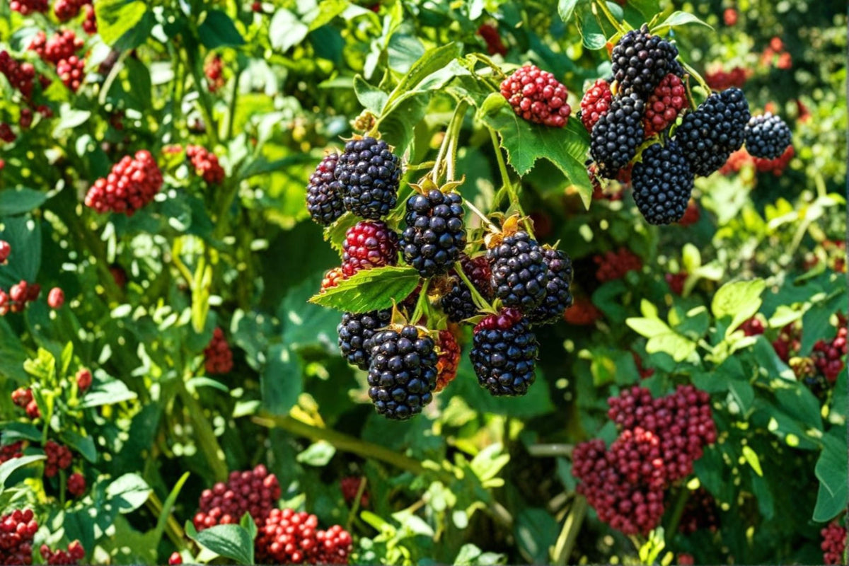 Triple Crown Blackberry Live Plant | Thornless Blackberry Cane | Rubus Blackberry Fruit Plant | 4-10 Inch Starter | Edible Berry Garden