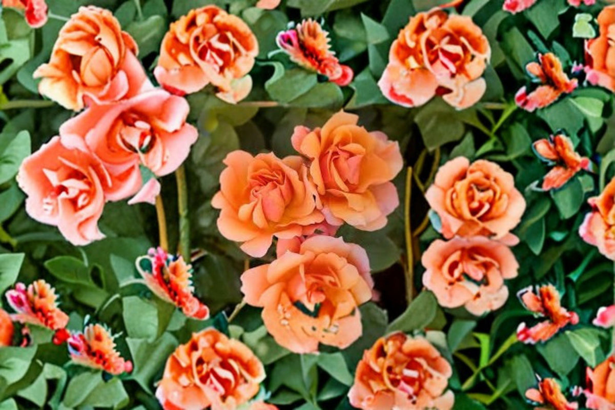 Tequila Rose Live Plant – 1.5 Gal Apricot Orange Rose