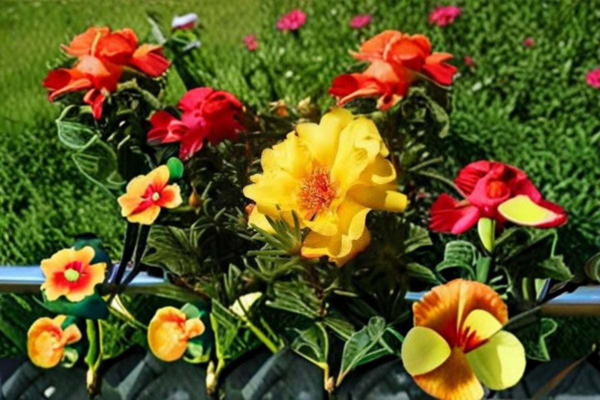 5 Yellow Portulaca Live Bare Root Plants | Jumbo Yellow Moss Rose | Heat & Drought Tolerant | Full Sun Flower | Portulaca grandiflora