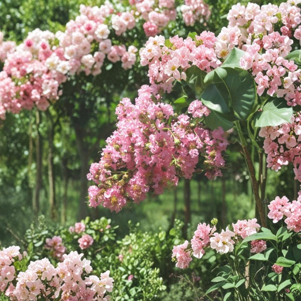 Pink Crape Myrtle – Lagerstroemia Live Starter Plant | 12–18 Inches Tall | Bare Root Flowering Shrub | Summer Blooming Landscape Tree