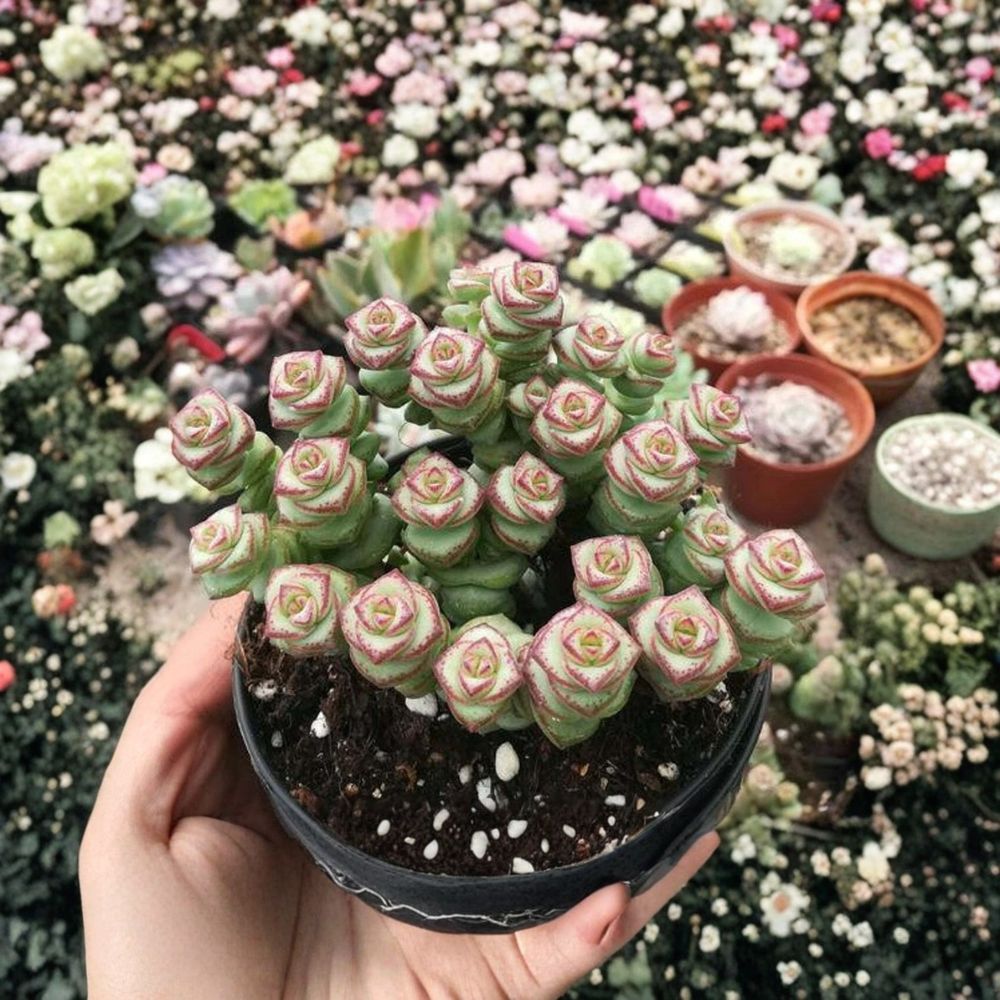 Crassula 'Jade Necklace' Live Succulent Plant | Rooted in 2 Inch Nursery Pot | Rare Succulent | Indoor & Outdoor Plant | Easy to Grow