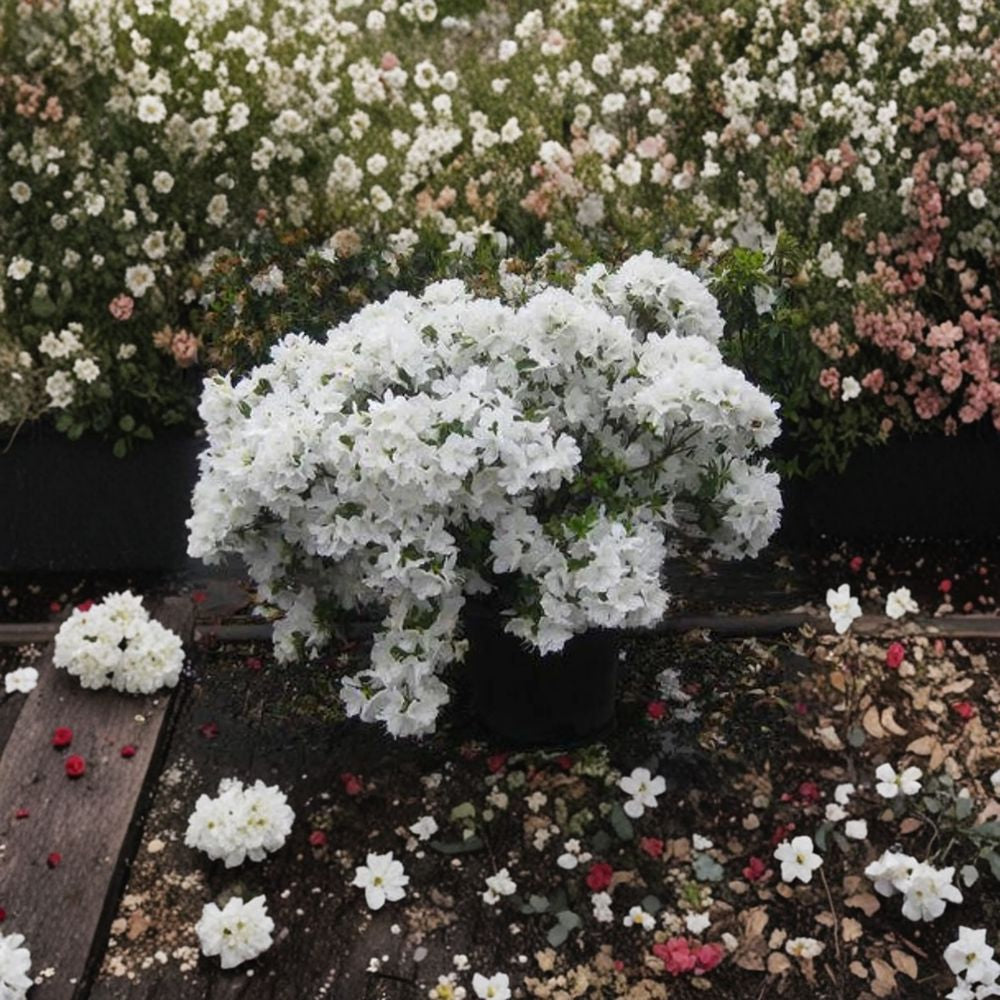 Delaware Valley White Azalea – Live Evergreen Flowering Shrub | 1 Gallon Pot Plant | Pure White Azalea For Shade Gardens