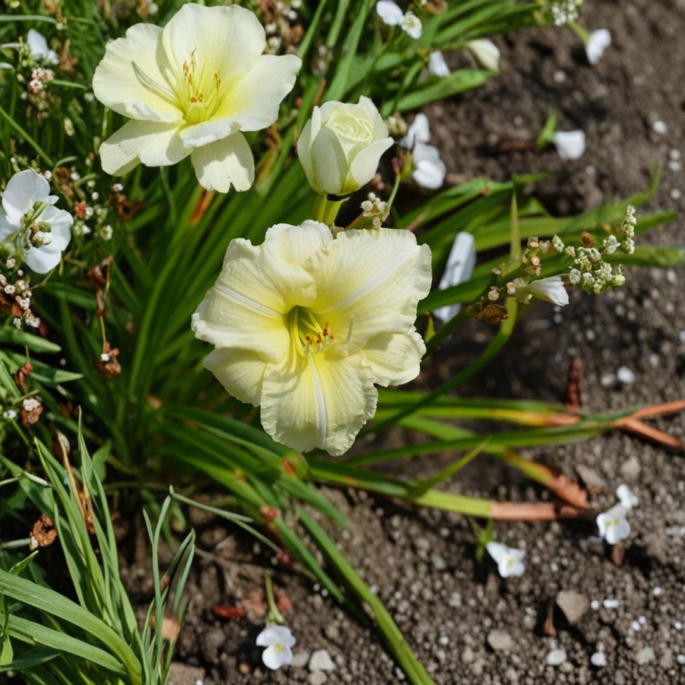 Joan Senior Daylily – 3 Live Bare Root Plants | Hardy White Hemerocallis | Perennial Flower Garden Plant | Low Maintenance Daylily