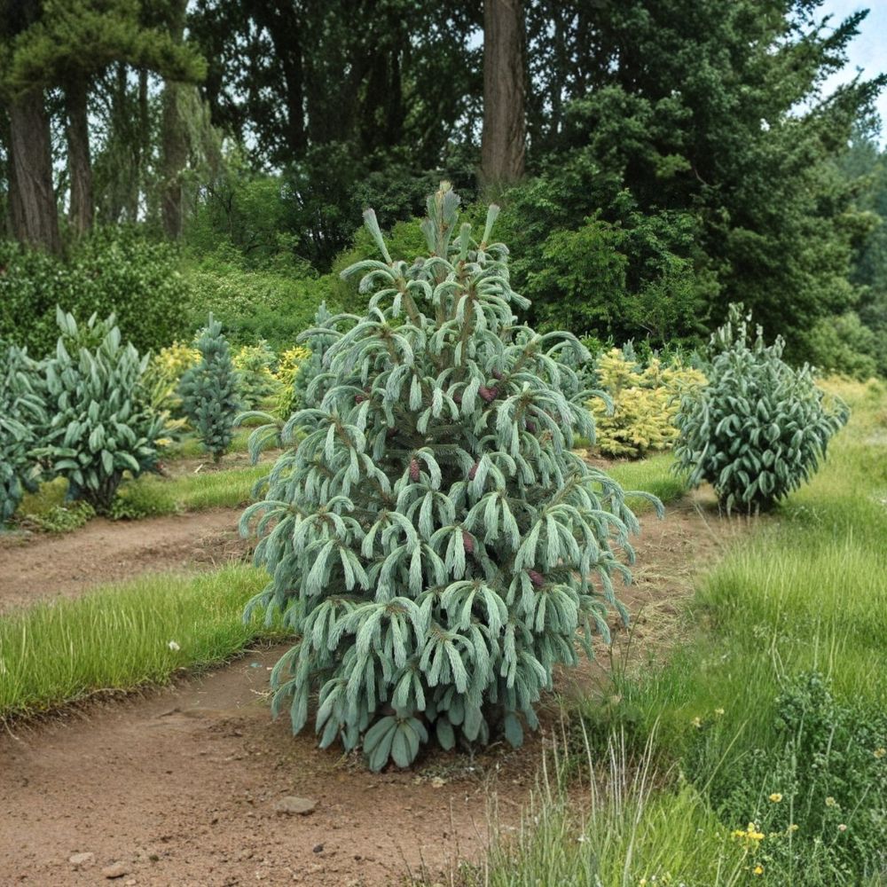 Blue Magoo Engelmann Spruce – Live Weeping Evergreen Conifer | 18 Inch Tall Plant | 1 Gallon Pot | Picea engelmannii Blue Spruce