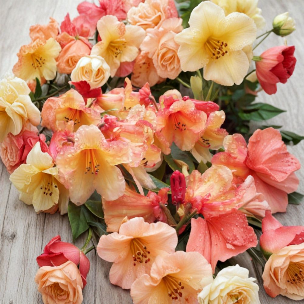 Rhododendron ‘Bergie Larson’ Live Evergreen Shrub | Yellow & Orange Blooming Rhododendron | Compact Landscape Plant | #2 Container Grown