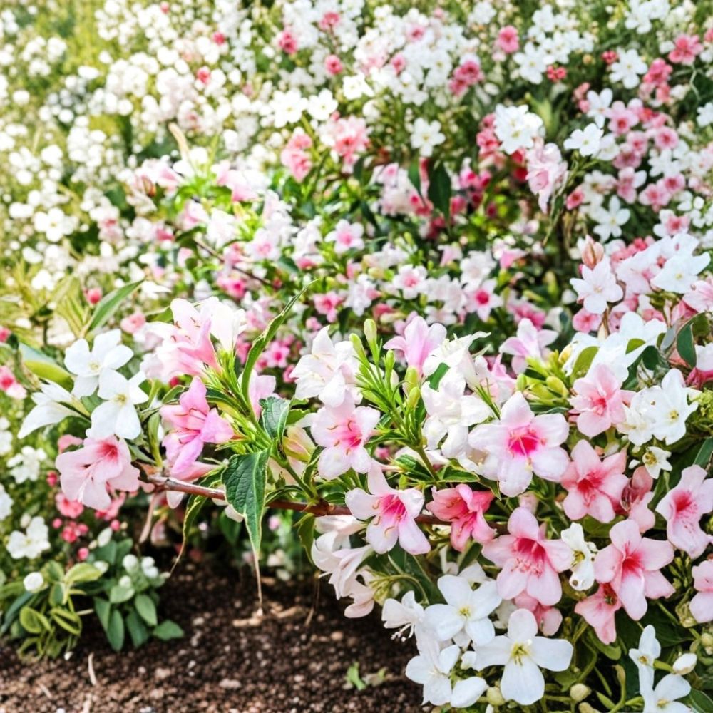 Variegated Weigela – Weigela florida 'Variegata' Live Bare Root Shrub | 12–24 Inch Starter | Pink Flowering Landscape Bush