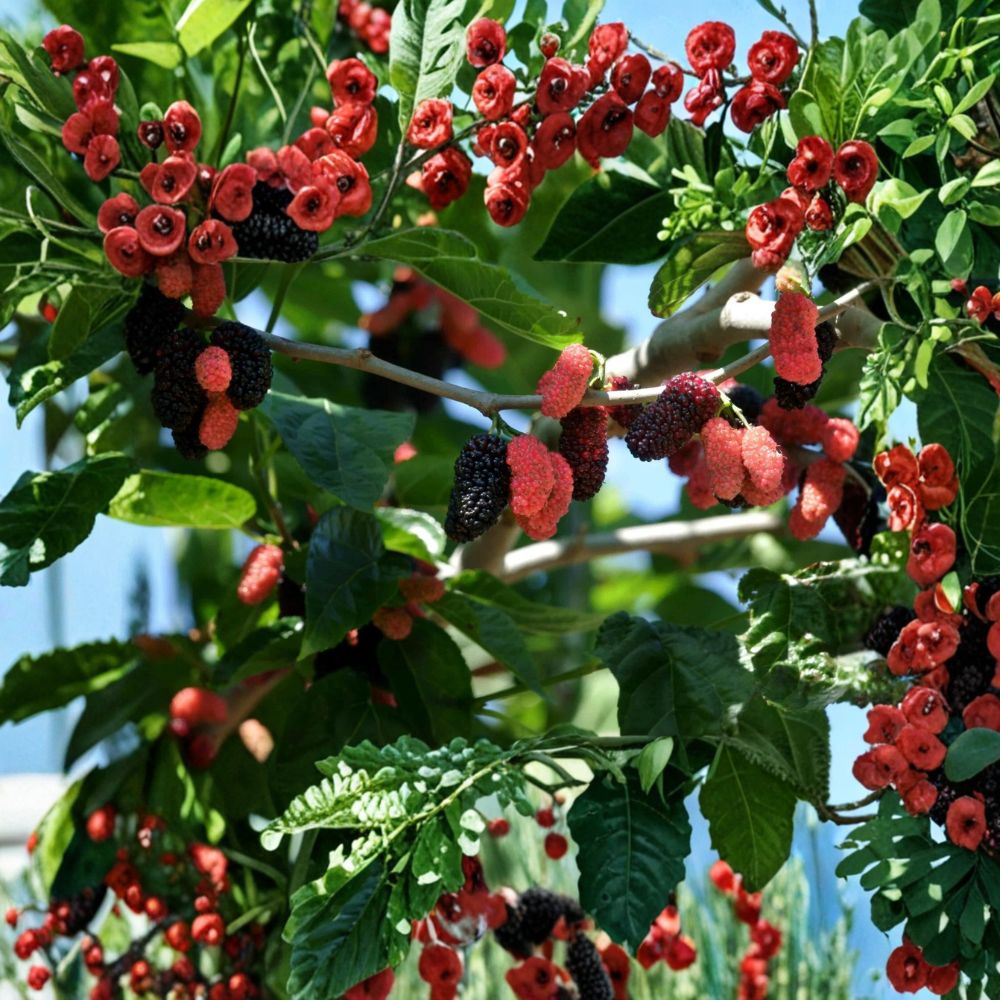 Dwarf Everbearing Mulberry – 2 Live Starter Plants | 3–15 Inches Tall | Rooted Fruit Trees | Fast Fruiting | Free Shipping