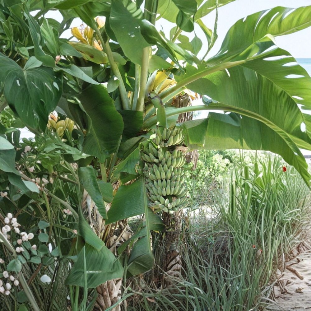 Dwarf Nam Wah Banana Plant | Musa Live Rooted Starter | Includes Nursery Pot | Tropical Fruit Plant | Easy to Grow