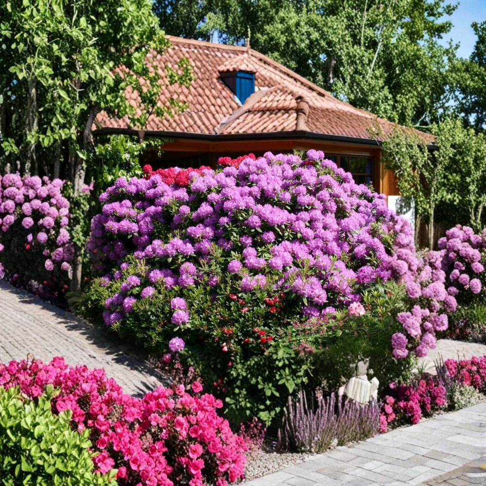 Catawbiense Grandiflorum Rhododendron – Live Evergreen Shrub | 12–15 Inches Wide Field Grown Plant | Hardy to -10°F | Bright Purple Blooms | Large Landscape Rhododendron