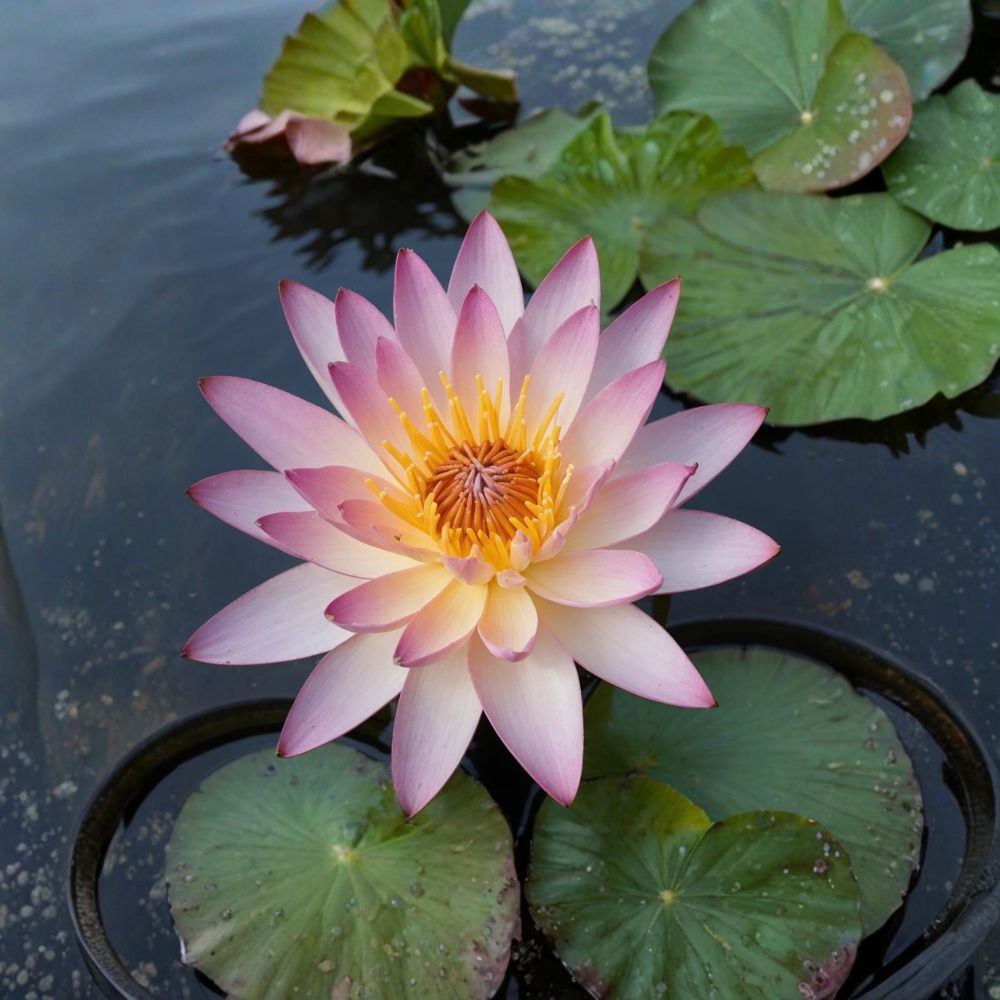 SunFire Water Lily – Nymphaea 'SunFire' Sprouted Tuber/Rhizome | Winter Hardy Aquatic Plant | Medium to Large Pond Lily | Easy to Grow