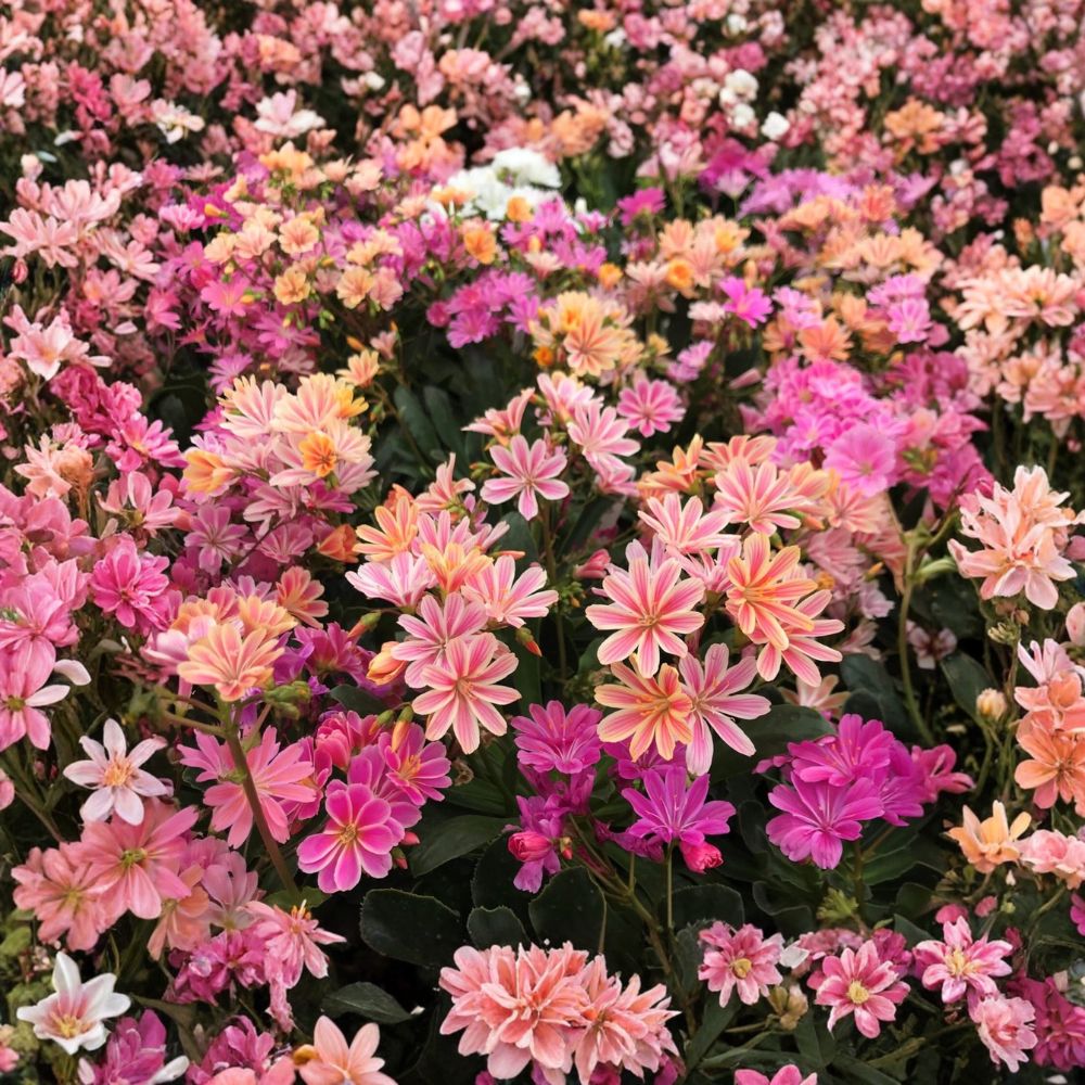 Lewisia ‘Rainbow Mix’ – Live Starter Plant | Hardy Succulent in 2.5 x 3.5 Inch Pot | Colorful Flowering Perennial | Rock Garden Favorite