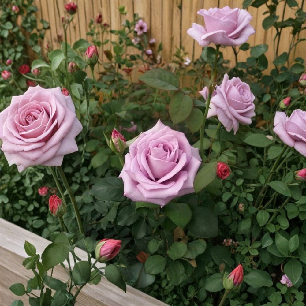 Blue Girl Hybrid Tea Rose Live Plant – 1 Gallon Size | Mauve Lavender Rose Bush | Fragrant Elegant Blooms | Repeat Flowering Garden Rose | Includes Rooted Live Plant