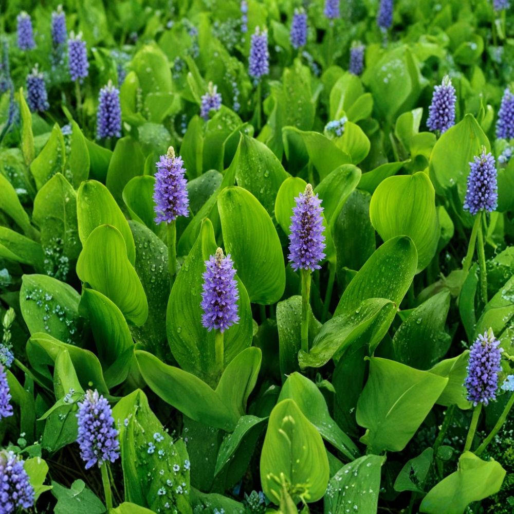 Live Pickerel Rush Pond Plant | Purple Blooming Aquatic Plant | Hardy Marginal Water Plant | Potted | Easy to Grow