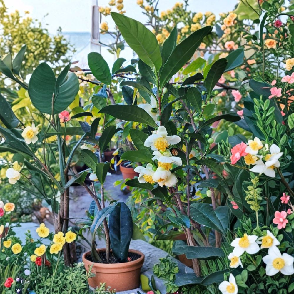 Tea Plant – Camellia sinensis Live Starter Plant | 3–5 Inches Tall | Ships Without Pot | Easy to Grow Evergreen