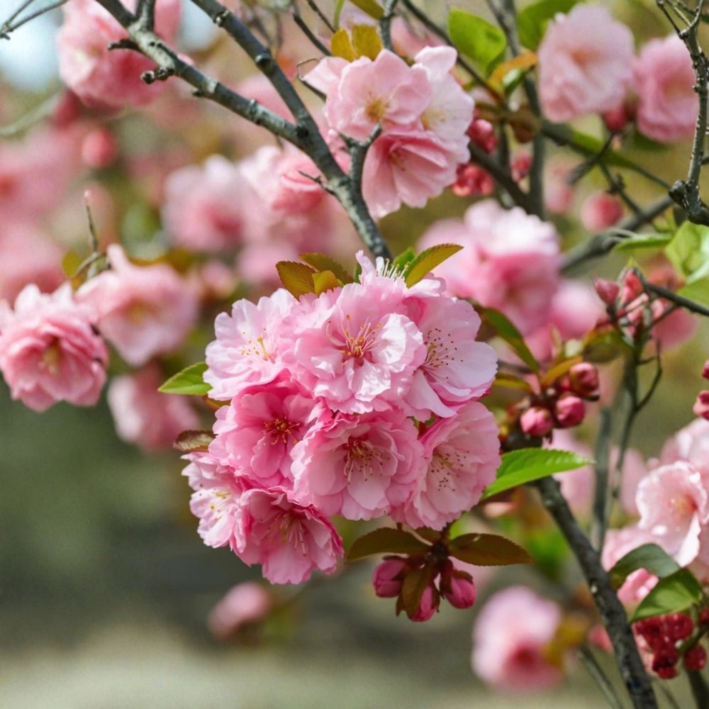 Live Pink Flowering Almond Plant | 10–14 Inches Tall | Quart Pot | Ornamental Spring Blooming Shrub | Hardy Landscape Plant