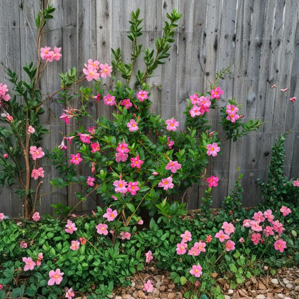 Pink Mandevilla Live Plants – 2 Pack | 4–6 Inches Tall | No Pot | Pink Flowering Tropical Vine | Trumpet Flowers | Patio & Container Plant | Zones 9–11