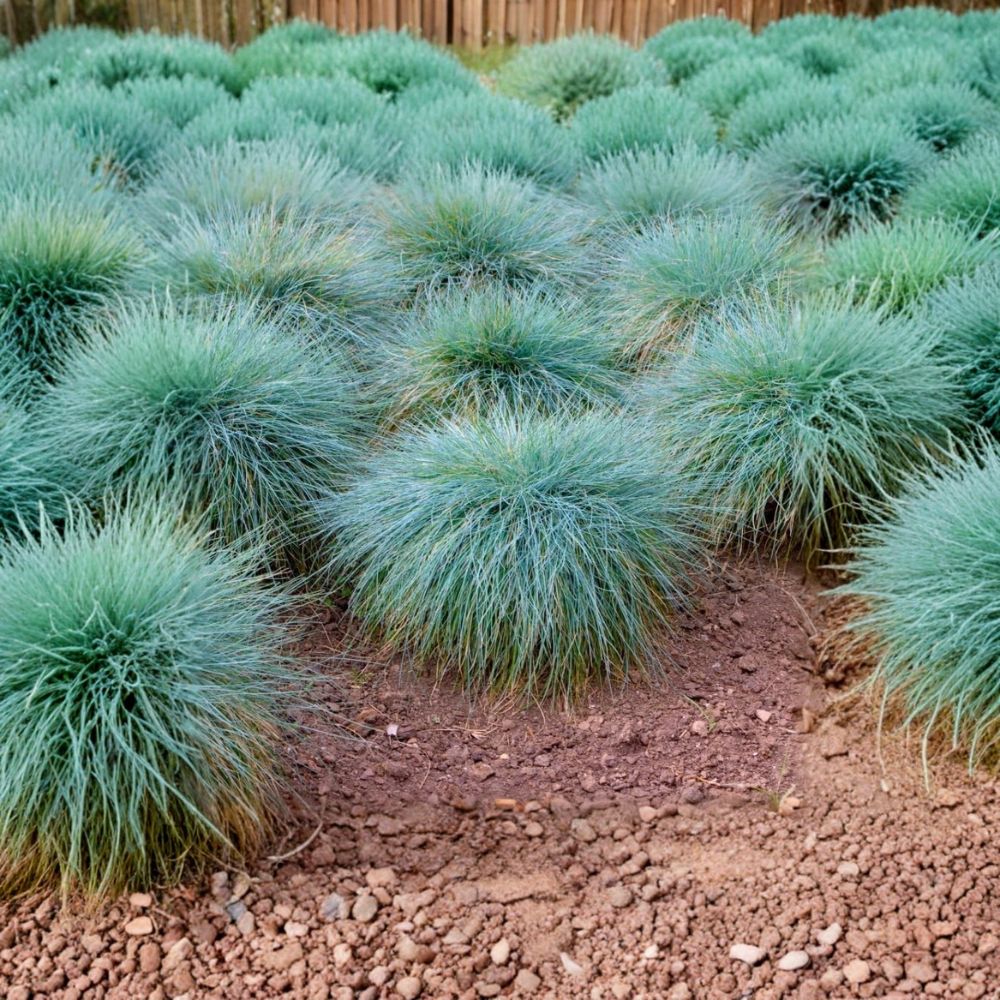 Blue Fescue Grass – Festuca glauca Live Plants | Set of 2 | 4 Inch Pots | Ornamental Blue Groundcover Grass