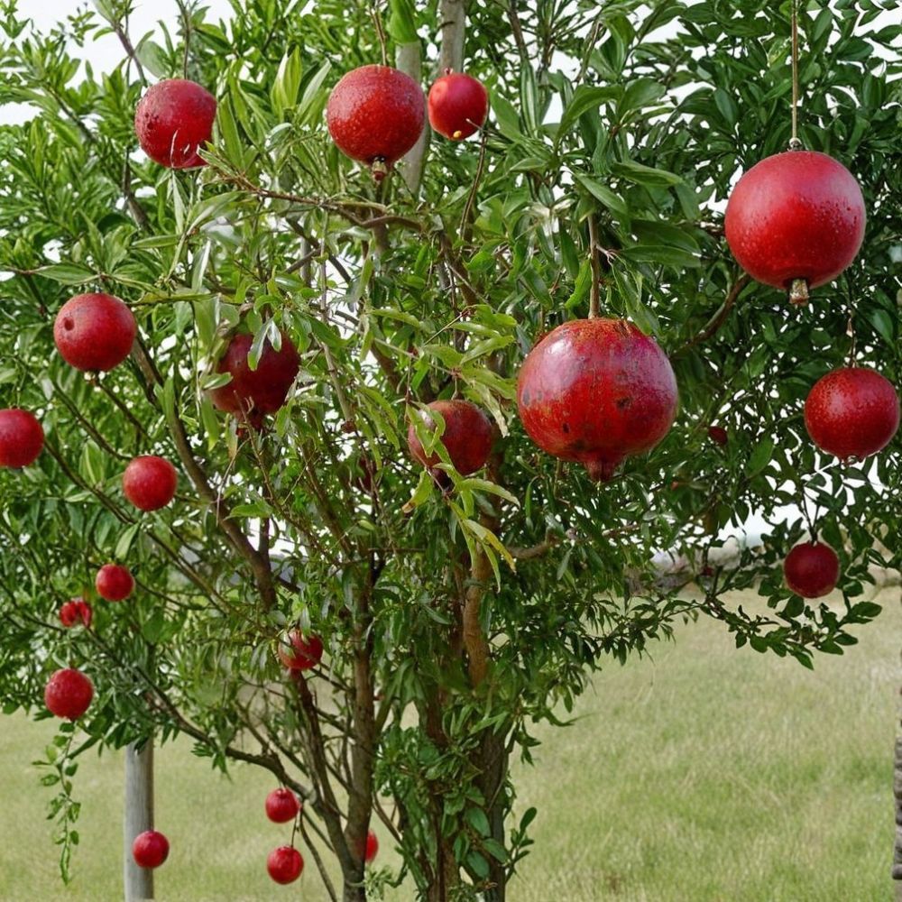 Wonderful Pomegranate – Punica granatum Live Plant | 6–8 Inches Tall | Starter Plant | Edible Fruit Tree | Ready to Grow