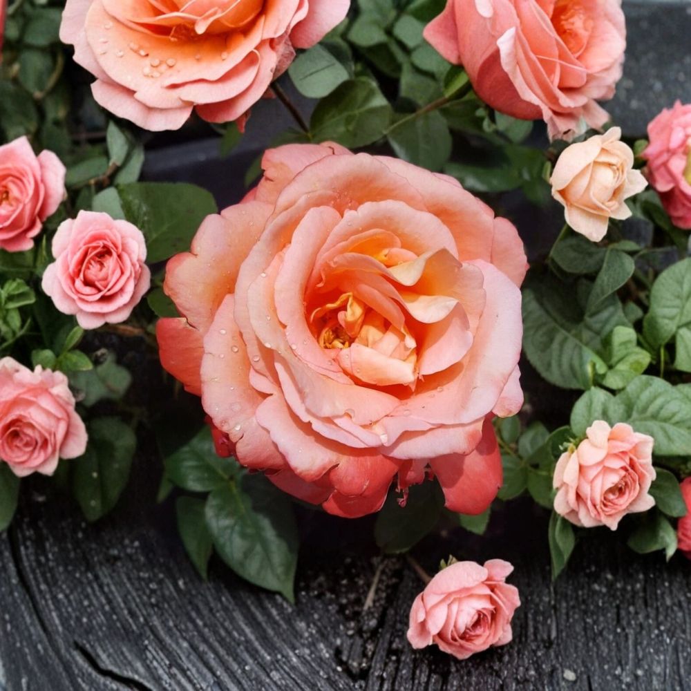 Voodoo Rose – Rosa Hybrid Tea Live Plant | 1 Gallon Size | Includes Healthy Root System | Garden & Landscape Friendly | Orange Yellow Fragrant Blooms