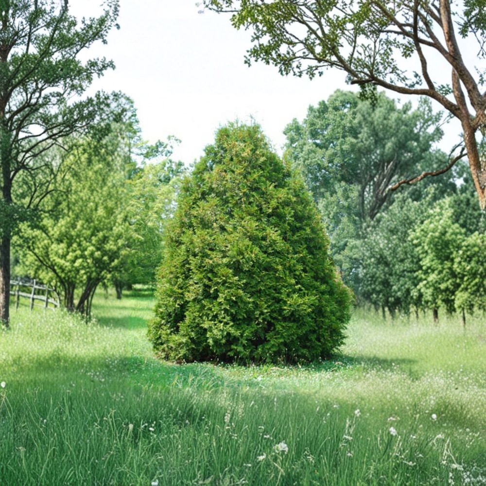 Thuja occidentalis 'Elegantissima' – Elegant Arborvitae Live Plant | Quart Pot | Evergreen Privacy Tree | Golden-Tipped Foliage | Hardy Landscape Conifer