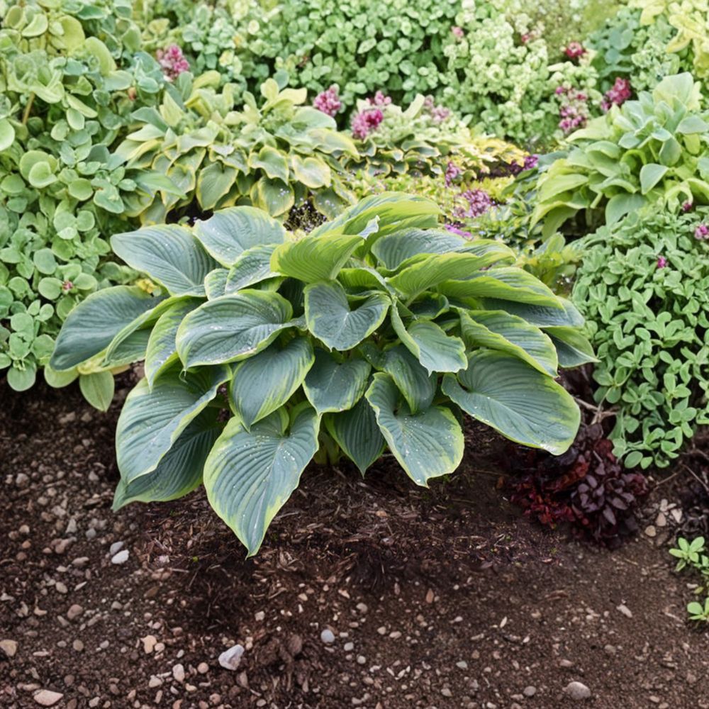 Hosta 'Wu La La' – Live Starter Plant | 3 Inch Pot | Giant Variegated Hosta | Blue-Green Foliage | Shade Garden Favorite