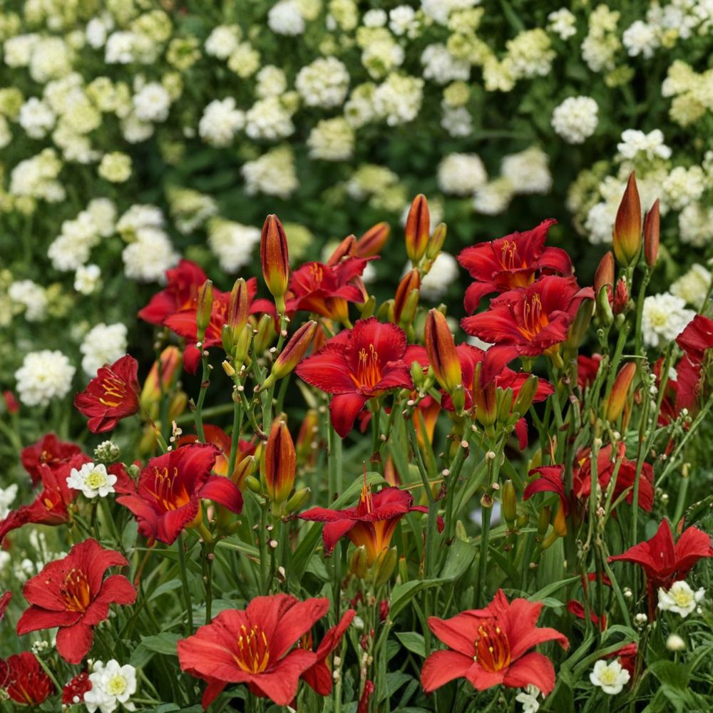 Hemerocallis 'Chicago Apache' Daylily – 3 Bare Root Plants | Grade #1 Roots | Scarlet Red Blooms | Sunfast Perennial Flower | Hardy Garden Favorite