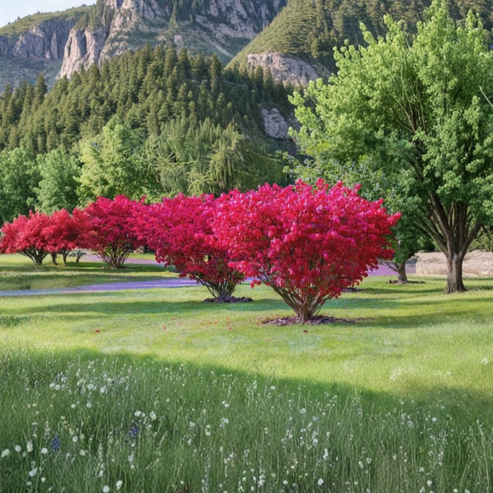 Burning Bush (Euonymus alatus) Live Plant | 15–20 Inches Tall | Bare Root Shrub | Deer Resistant Landscape Plant | Vibrant Red Fall Foliage