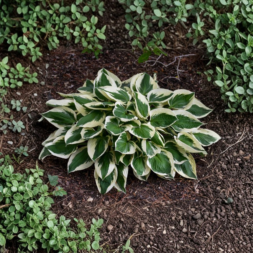 Hosta 'Patriot' – Bare Root Starter Plant | White Variegated Foliage | Shade Garden Perennial | Lavender Flowers | Hardy Hosta