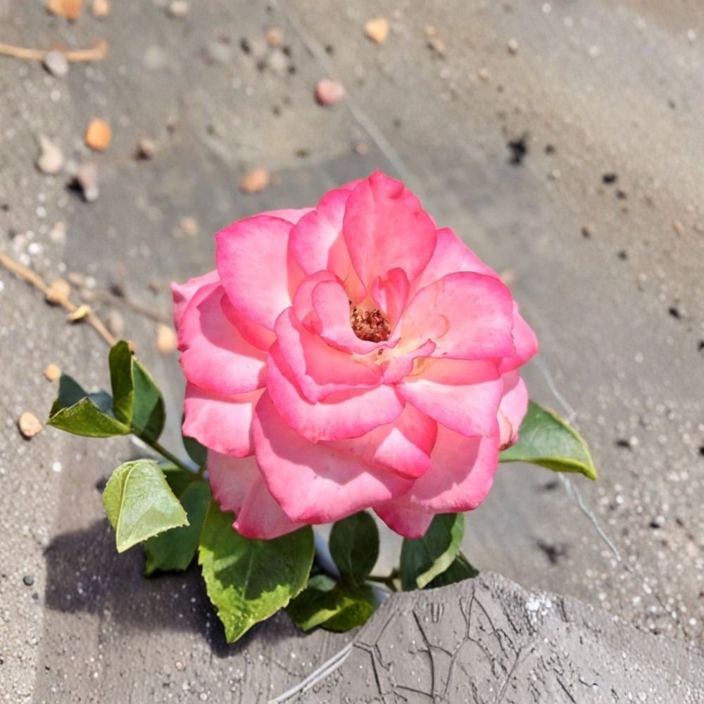 Nicole Everblooming Floribunda Rose – White Pink Live Bush Plant | 2 Gallon Size | Includes Root Ball Wrapping | Continuous Flowering Rose Shrub | Garden Favorite