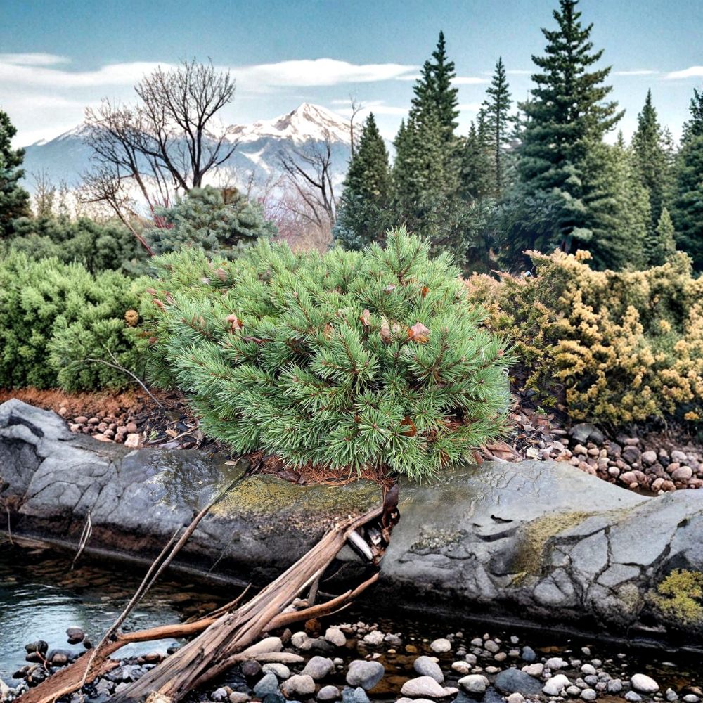 Pinus sylvestris 'Jeremy' – Dwarf Scotch Pine Live Plant | 8 Inches Tall | Includes 1 Gallon Pot | Miniature Evergreen Conifer | Rock Garden Favorite