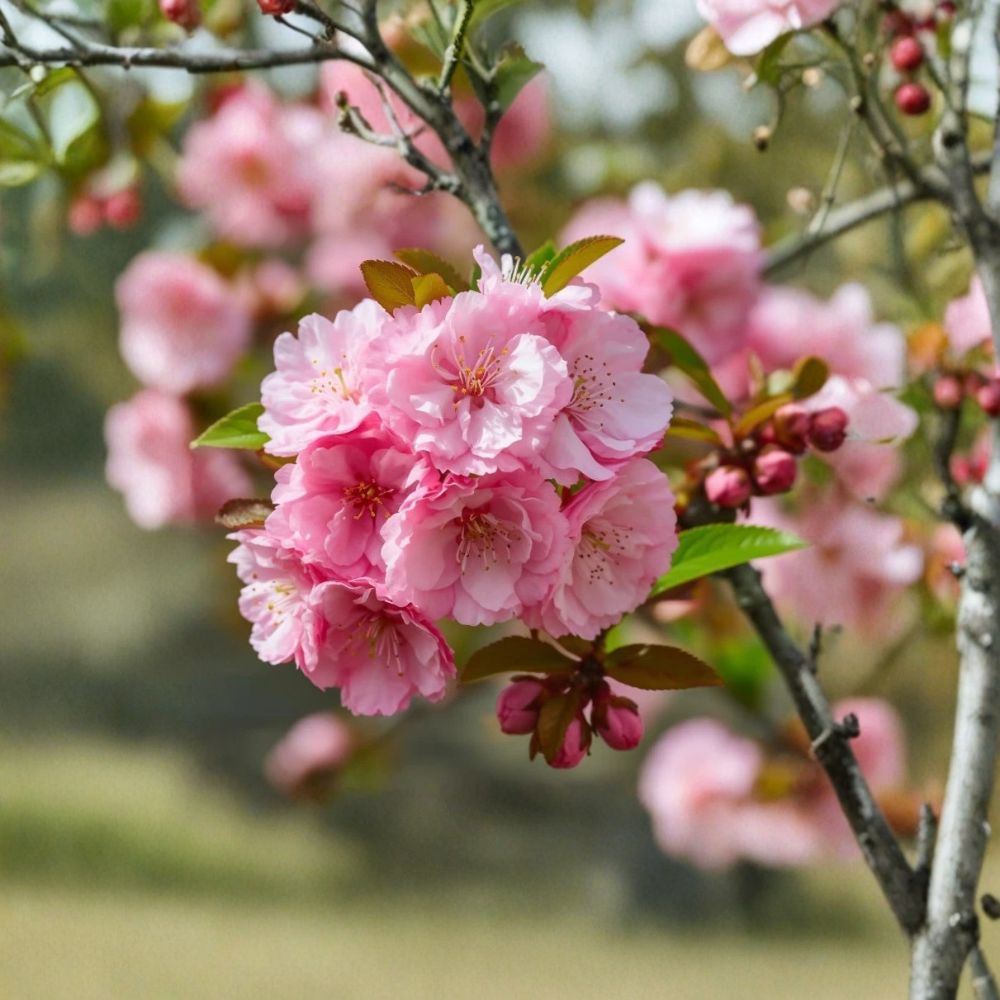 Pink Flowering Almond Live Plant – Prunus glandulosa | 10–14 Inches Tall | Quart Nursery Pot | Ornamental Spring Blooming Shrub | Hardy Zones 4–8