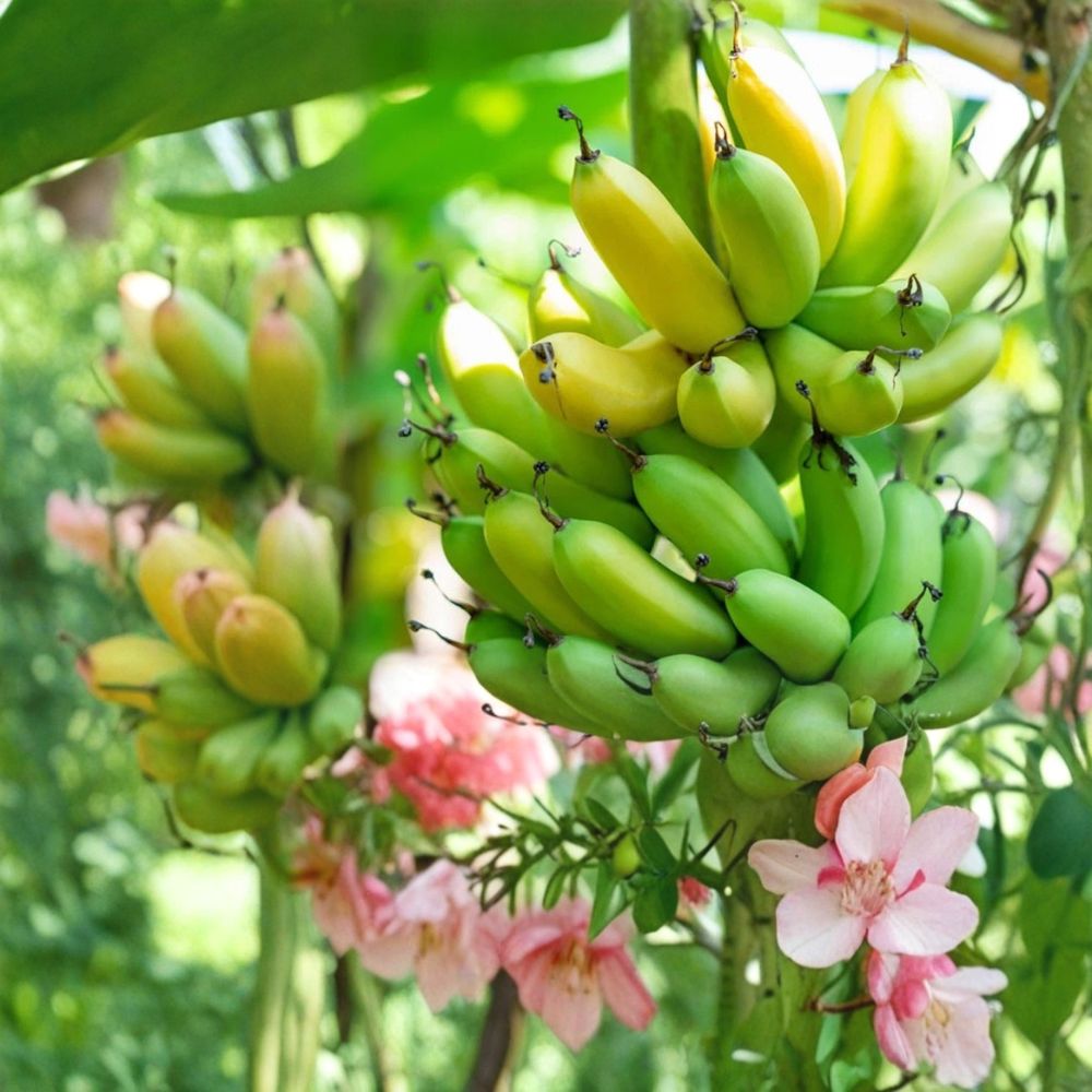 Gran Nain Banana Tree Starter Plug – Musa 'Grand Nain' Live Plant | 3–6 Inches Tall | Bare Root Banana Starter | Edible Tropical Fruit Plant