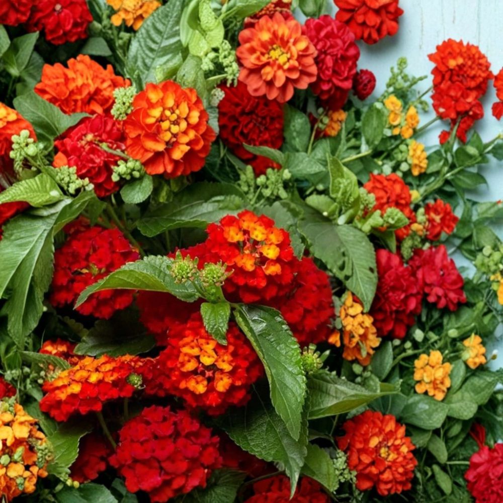 Red Lantana Live Plants | Set of 2 | 4–6 Inches Tall | Bare Root | Butterfly Flower | Garden & Container Friendly