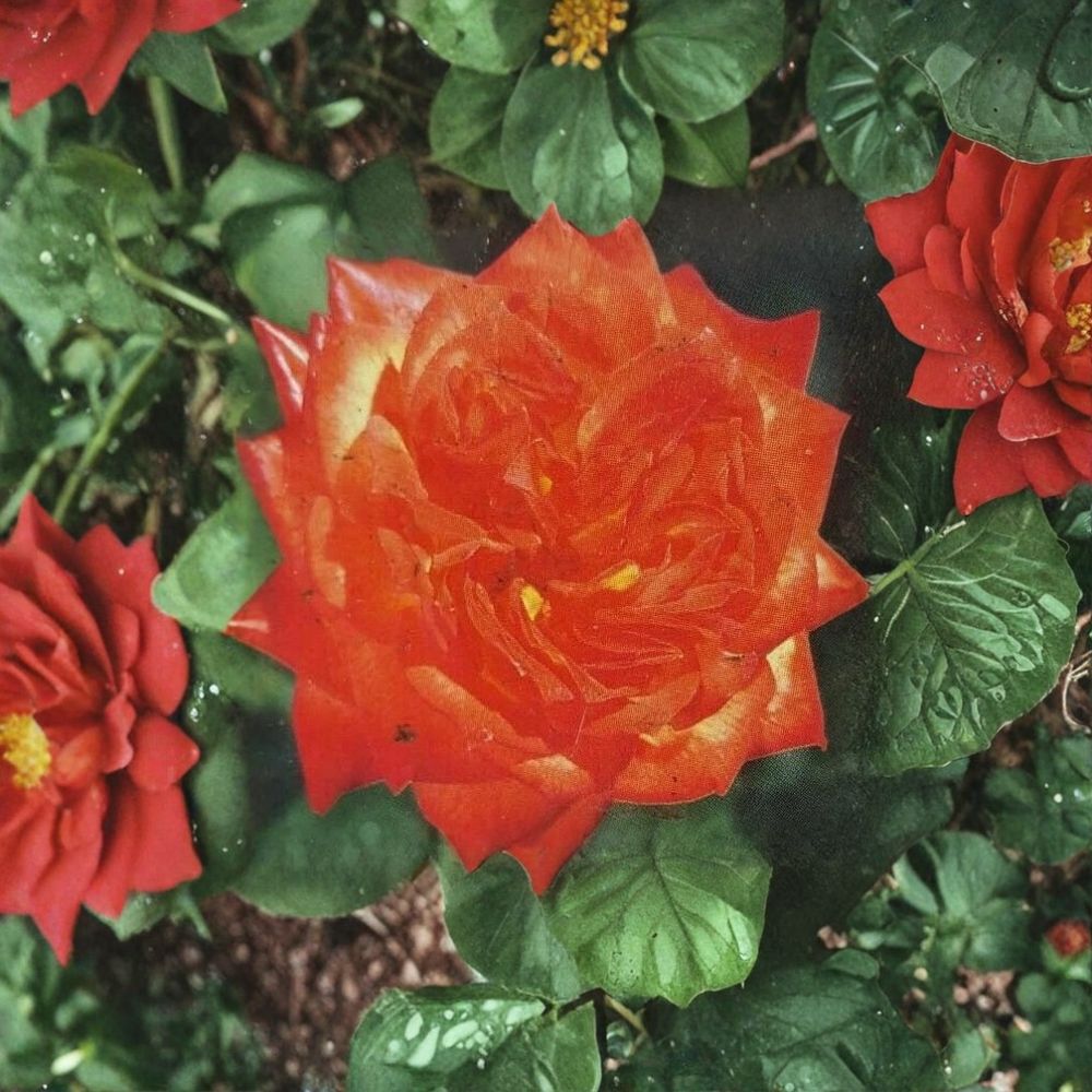 Charisma Floribunda Rose – Live Rose Bush Plant | 2 Gallon Size | Red Orange Yellow Blooms | Floribunda Garden Rose | Full Sun Flowering Shrub