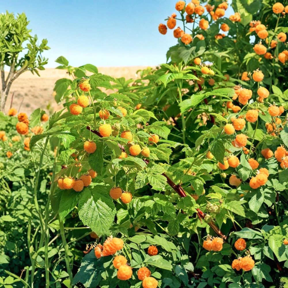 Live Raspberry ‘Fall Gold’ Plant – 4–6 Inch Starter | Rubus idaeus | Golden Yellow Raspberries | Edible Fruit Cane | Ships Without Pot