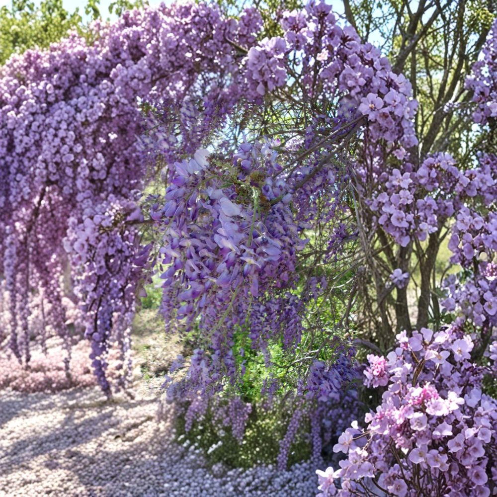 Purple Wisteria – Live Flowering Vine Plant | 2 Gallon Size | Includes Rooted Wisteria Ready for Planting | Trellis & Garden Friendly | Easy to Grow