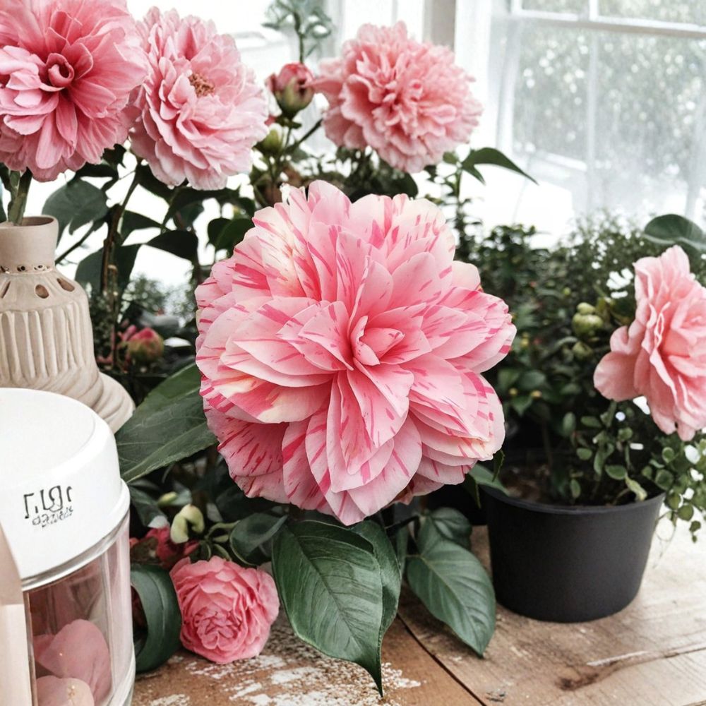 Les Marbury Camellia Japonica Live Starter Plant – 3 Inch Pot | Rare Flowering Shrub | Shade Garden Favorite | Well-Rooted Plant | Easy to Grow