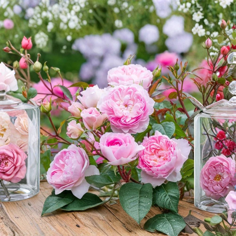 Showcase Heirloom Pink Rose Bush Live Plant | 12 Inches Tall | Bare Root | Fragrant Garden Rose | Hardy Flowering Shrub | Easy to Grow