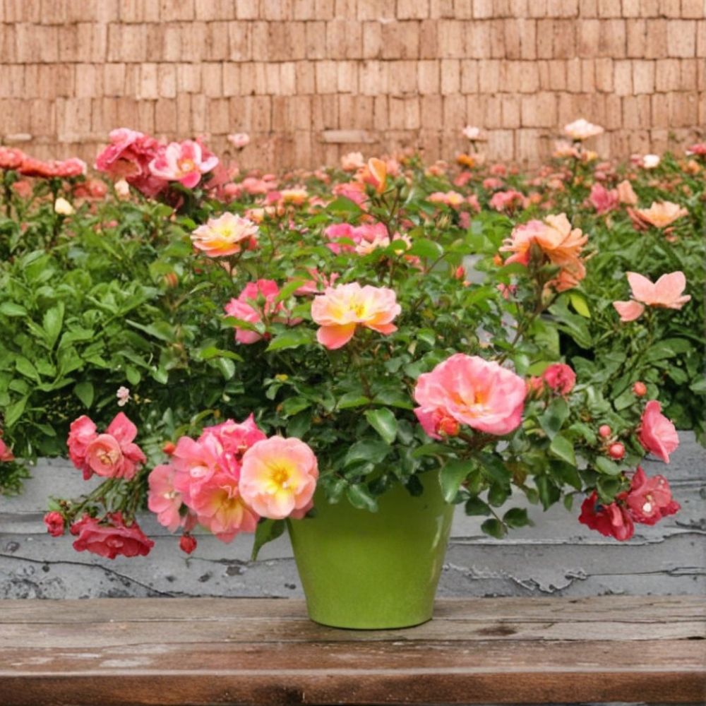 Peach Drift® Rose – Rosa 'Meiggili' Live Plant | 1 Quart Grow Bag | Groundcover Shrub Rose | Repeat Blooming | Easy to Grow