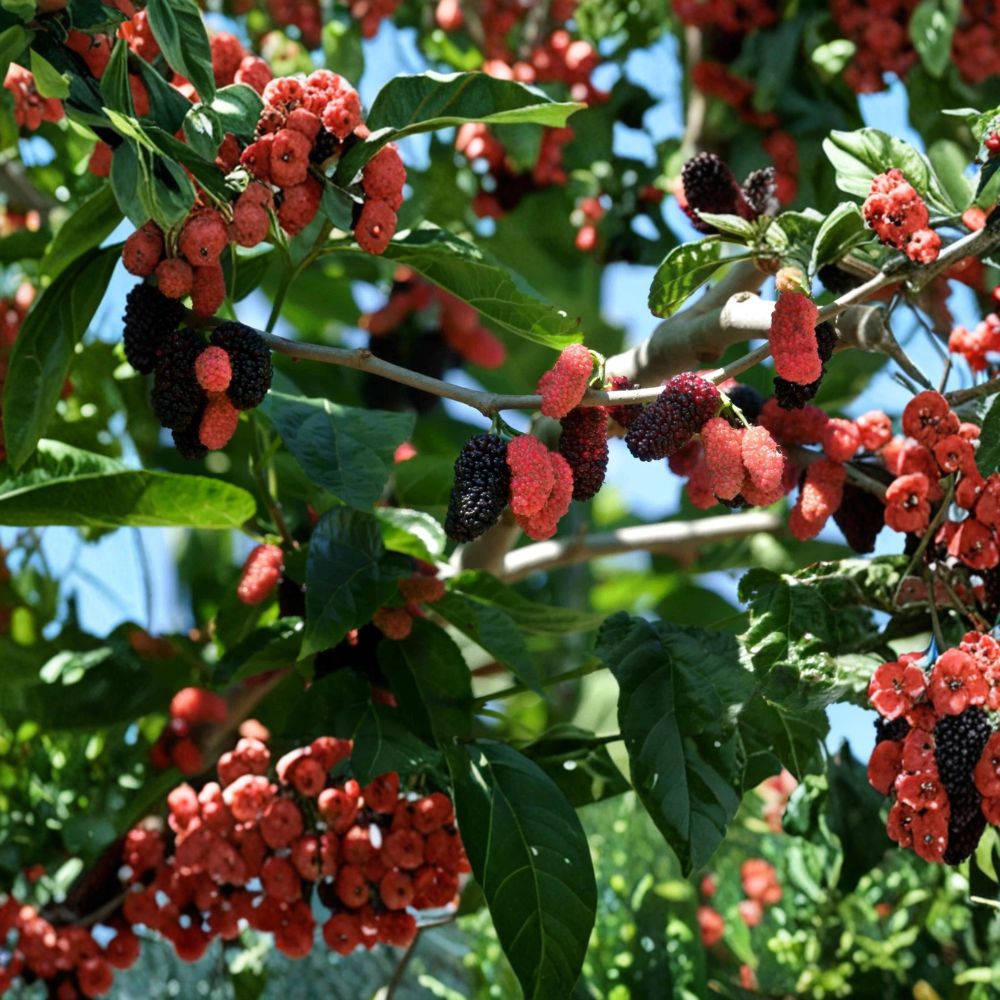 Illinois Everbearing Mulberry Tree – Morus alba × Morus rubra Live Plant | 3–15 Inches Tall | Fast Growing Fruit Tree | Easy to Grow