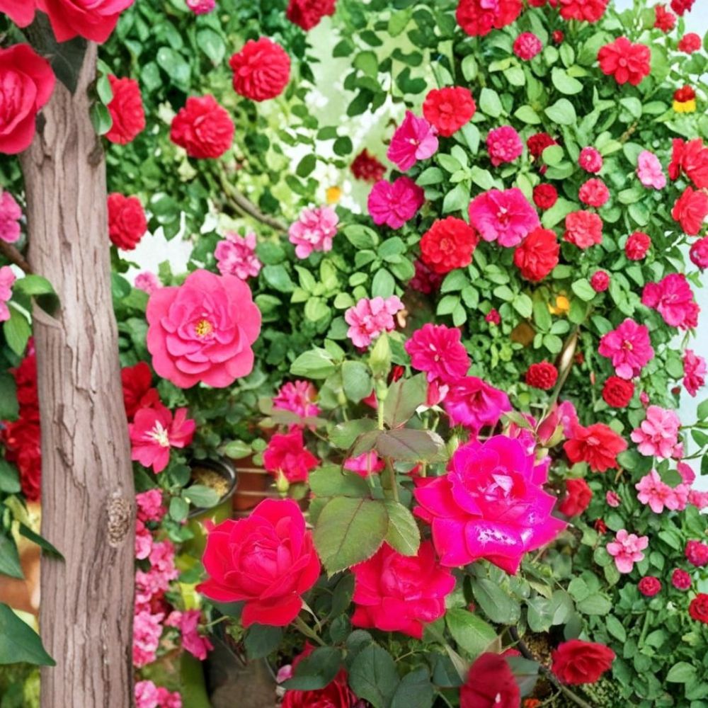 Double Knock Out® Red Rose – Rosa Live Plant | 1 Gallon Bush | Double Red Blooms | Disease Resistant Rose | Easy Care Landscape Favorite