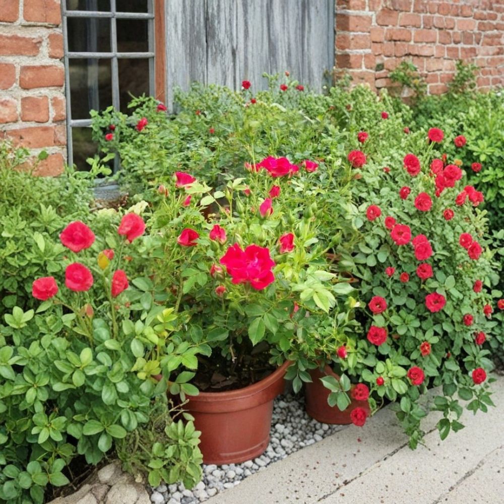 Red Drift Rose – Rosa Hybrid Live Plant | 3 Gallon Size | Red Groundcover Rose | Includes Root-Wrapped Plant | Compact Landscape Shrub | Easy to Grow