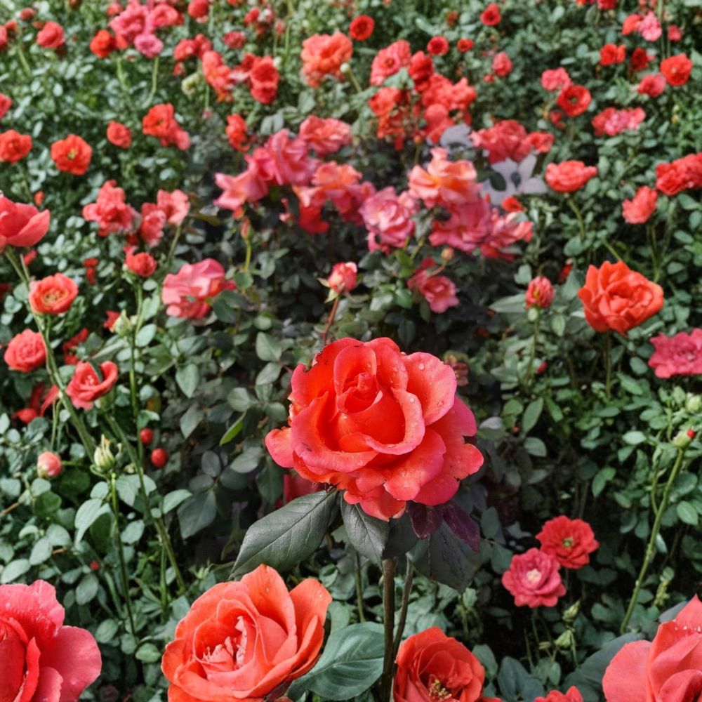 Ring of Fire Rose – Hybrid Tea Rose Live Plant | 3 Gallon Size | Vibrant Blooming Bush | Landscape & Garden Favorite | Easy Care Flowering Rose