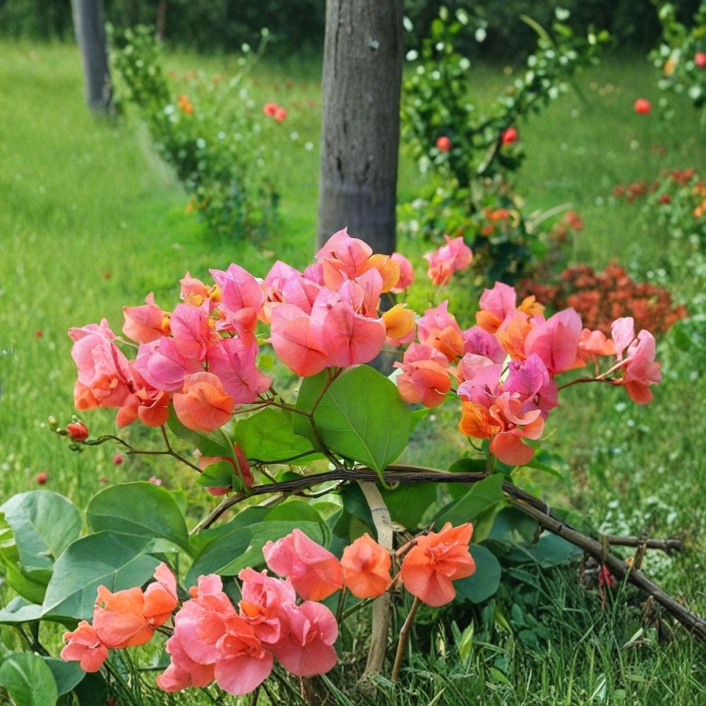 Afterglow Bougainvillea – Bougainvillea Live Starter Plant | Well-Rooted in Pot | Rare Tropical Flowering Vine