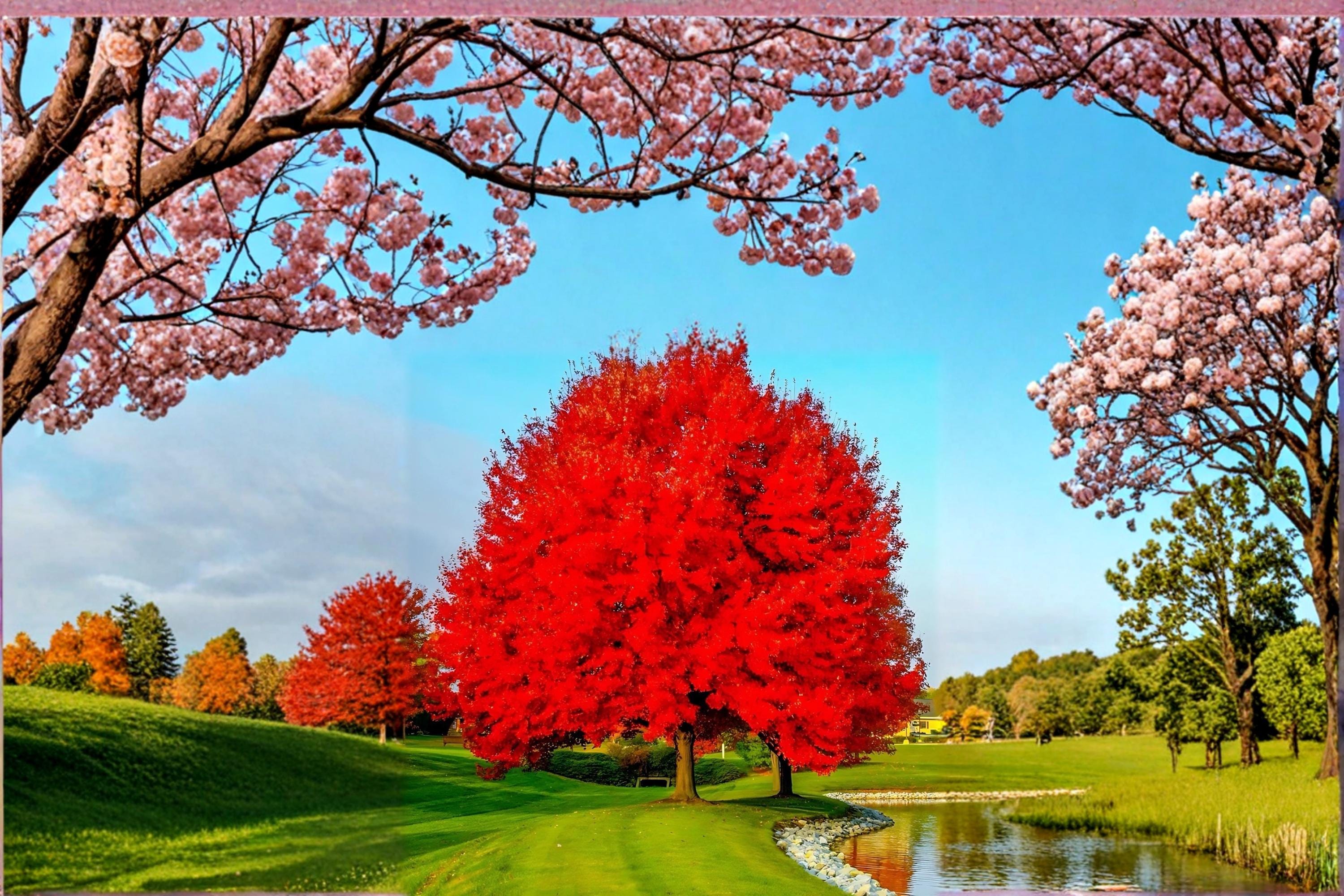 Red Maple 2 Live Plants 18" Tall (Acer rubrum) Ornamental Tree