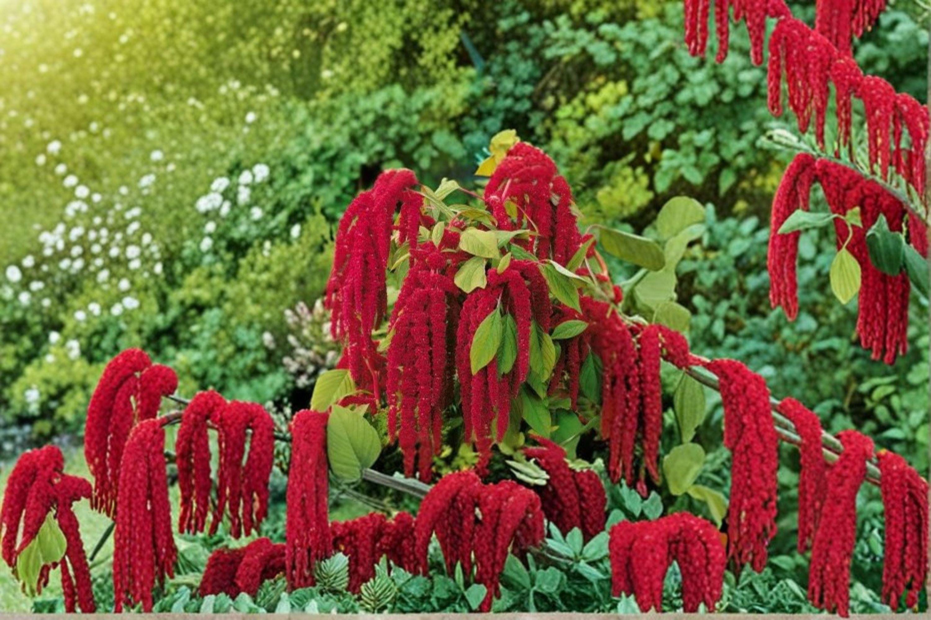 Love Lies Bleeding – Amaranthus caudatus Seeds | 100 Seeds | Dramatic Hanging Red Flowers